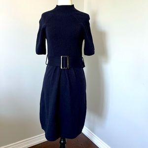 Tommy Hilfiger Sweater Dress with belt - Navy blue